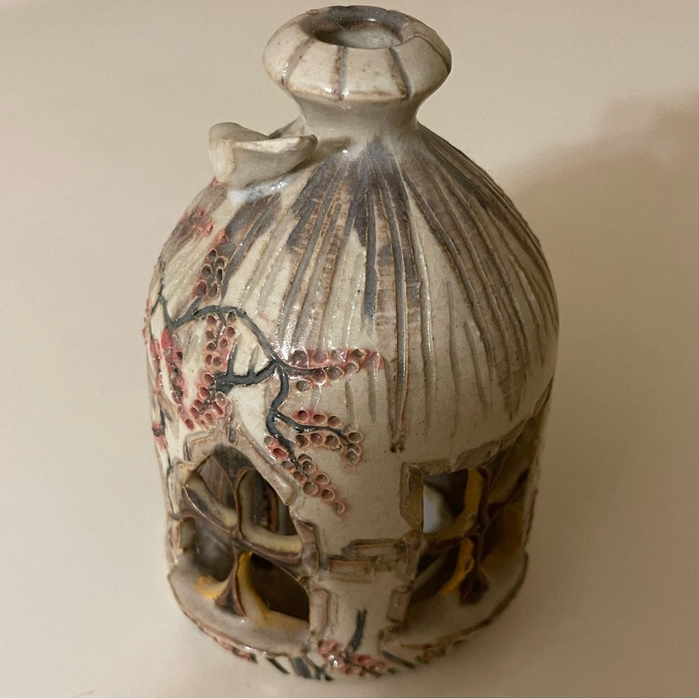 Cara Turner Ceramics Fairy House Bird Flowers Castlecove Kerry Ireland Signed - Picture 4 of 11